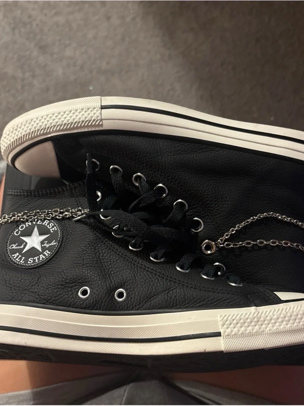 Converse Men's Black & White Low-Top Sneakers - Picture 4 of 6
